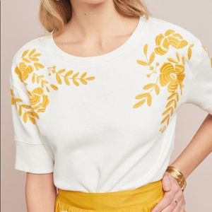 ANTHROPOLOGIE Vineyard Embroidered Sweatshirt